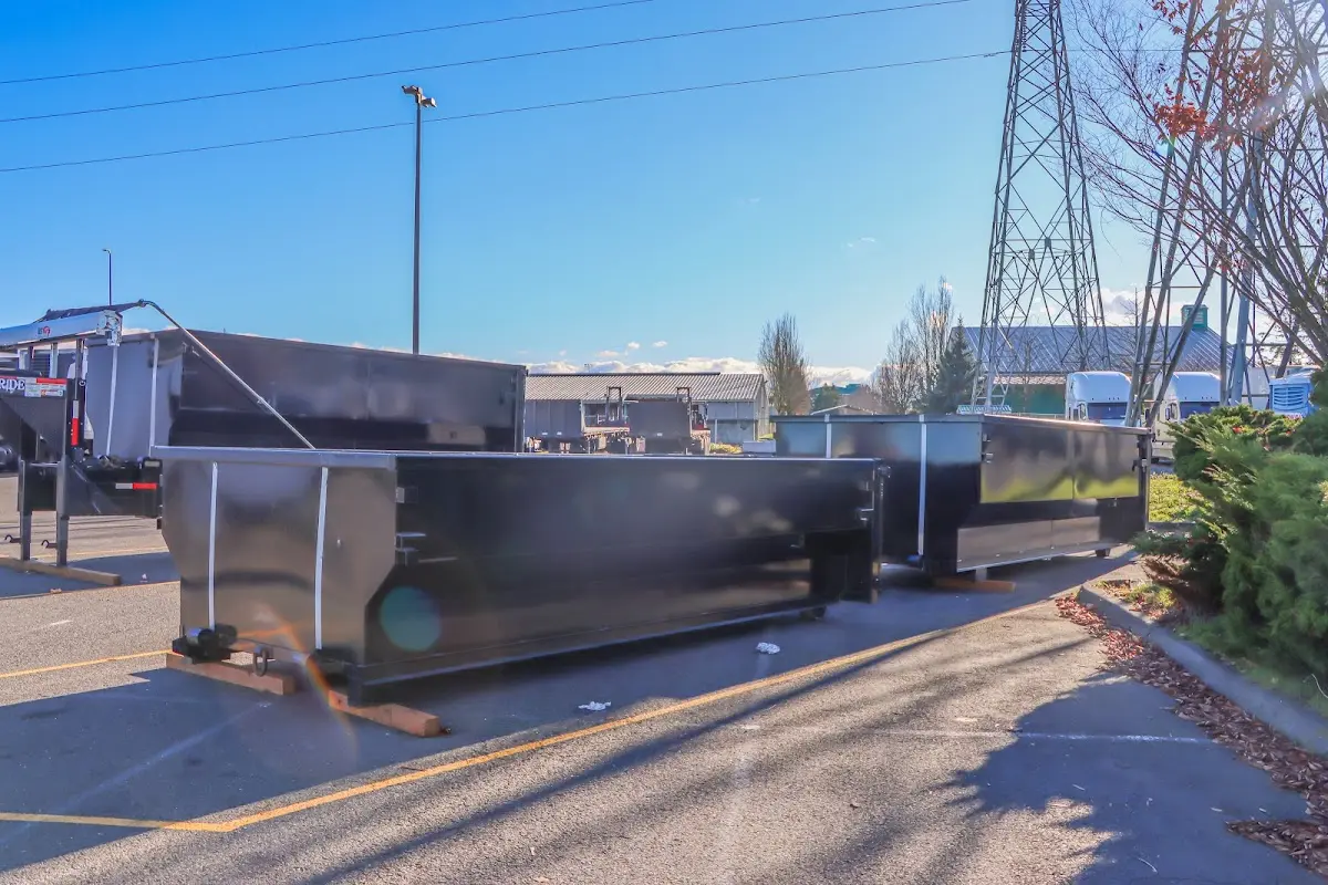 Roll-off dumpster ready for waste disposal at job site for Estate Cleanout Dumpster Rental in North Charleston